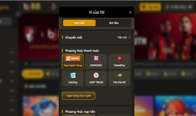 Nạp tiền BJ88 bằng ví điện tử tiện lợi nhất